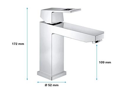 Grohe Eurocube M-size wastafelkraan chroom - thumbnail