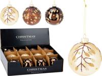 Kerstbal glas 80 mm 3ass kleuren Nampook - Nampook - thumbnail