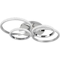 LED Plafondlamp - Plafondverlichting - Trion Serai - 27W - Natuurlijk Wit 4000K - Dimbaar - Rond - Chroom - Metaal - thumbnail