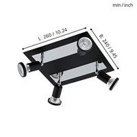 Eglo Led plafondspotSarria 4-lichts zwart - 94966 - thumbnail