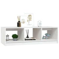 Salontafel 110x50x34 cm massief grenenhout wit - thumbnail