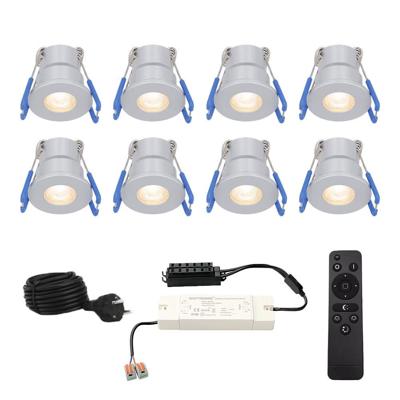 Set van 8 Milano inbouwspots 12V - IP65 waterdicht - 2700K warm wit - 3 Watt 200 lumen - RVS - Verandaverlichting - Dimbaar