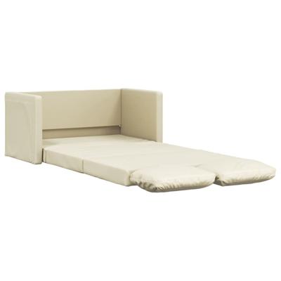 Slaapbank vloermodel 2-in-1 112x174x55 cm kunstleer crmekleur