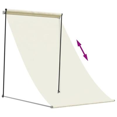 VidaXL Luifel uittrekbaar 150x150 cm stof en staal crèmekleurig - thumbnail