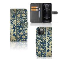 Apple iPhone 12 Pro Max Hoesje Beige Flowers - thumbnail