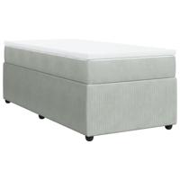 Boxspring met matras fluweel lichtgrijs 100x200 cm - thumbnail