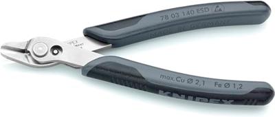 Knipex Elektronicazijsnijtang | lengte 140 mm | facet nee | gepolijst | 1 stuk - 78 03 140 ESD 78 03 140 ESD - thumbnail