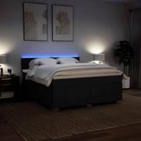 Boxspring met matras stof zwart 180x200 cm - thumbnail