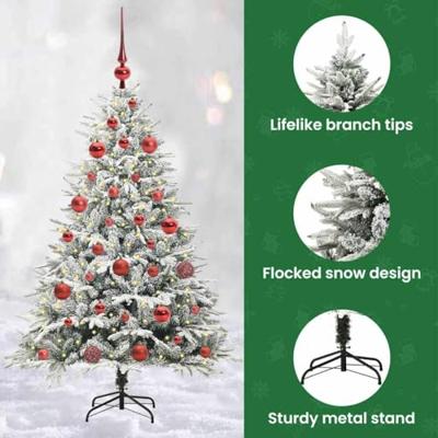 VidaXL Artificial pre-lit kerstboom met ballenset groen 150 cm