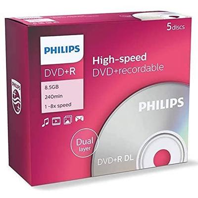 Philips Dvd+R Double Layer 8,5Gb 8Xspeed Jewel Case 5 Stk Philips Dvd+R Double Layer 8,5Gb 8Xspeed Jewel Case 5 Stk