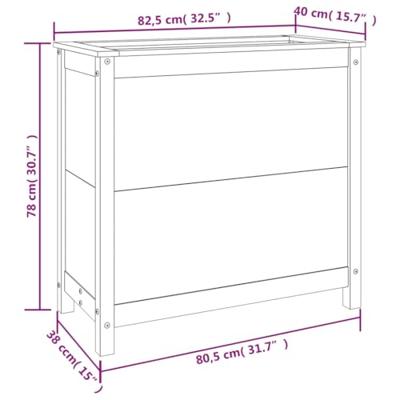 VidaXL Plantenbak 82,5x40x78 cm massief grenenhout wit