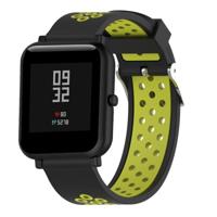 Dubbele kleur silicone sport polsband voor Xiaomi Huami Amazfit bip Lite versie 20mm (zwart geel) - thumbnail