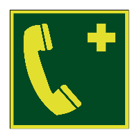 Telefoon voor noodgevallen lichtgevend - 150 x 150 mm - Kunststof bord - thumbnail