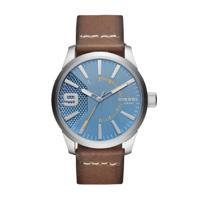 Diesel horlogeband DZ1804 Leder Bruin 24mm + wit stiksel - thumbnail