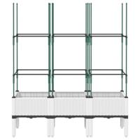 Plantenbak met latwerk 120x40x142,5 cm polypropeen wit - thumbnail