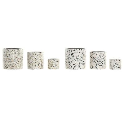 Grondlegger Home ESPRIT Wit Multicolour Cement Stads 13 x 13 x 13 cm (3 Onderdelen) (2 Stuks) Grondlegger Home ESPRIT Wit Multicolour Cement Stads 13 x 13 x 13 cm (3 Onderdelen) (2 Stuks)