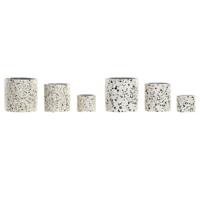 Grondlegger Home ESPRIT Wit Multicolour Cement Stads 13 x 13 x 13 cm (3 Onderdelen) (2 Stuks) - thumbnail