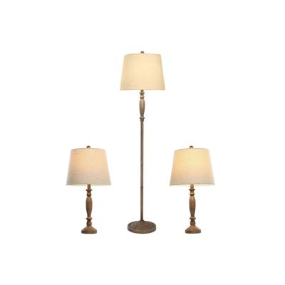 Vloerlamp Home ESPRIT Bruin Crème 50 W 220 V 38 x 38 x 150 cm (3 Onderdelen)
