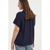 Zhenzi top KOFU 240 met ruches donkerblauw - thumbnail