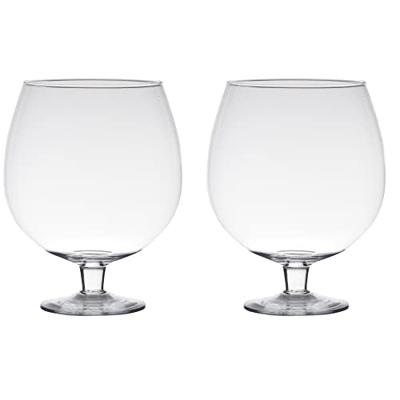 Hakbijl Glass Vaas Brandy - op voet - transparant - glas - 24 cm