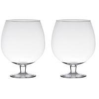 Hakbijl Glass Vaas Brandy - op voet - transparant - glas - 24 cm - thumbnail