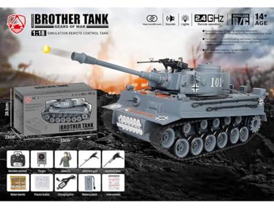 Brother Tank 1/18 German Tiger 1 - Grijs