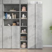 Hoge kast 30x41x185 cm bewerkt hout betongrijs - thumbnail