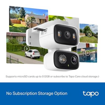 Tapo 2K 3MP Indoor/Outdoor Dual Lens Pan/Tilt Beveiligingscamera – 130° Groothoek + 6 mm telelens, 360° Pan, Gratis Persoon/Voertuig Detectie, SD/Cloud Storage, Werkt met Alexa & Google Home Tapo 2K 3MP Indoor/Outdoor Dual Lens Pan/Tilt Beveiligingscamera – 130° Groothoek + 6 mm telelens, 360° Pan, Gratis Persoon/Voertuig Detectie, SD/Cloud Storage, Werkt met Alexa & Google Home