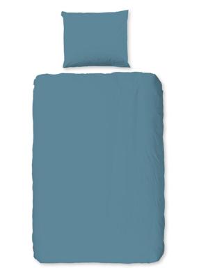 Good Morning Peuter dekbedovertrek "uni dessin" - Blauw - (120x150 cm) - Katoen