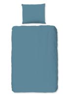 Good Morning Peuter dekbedovertrek "uni dessin" - Blauw - (120x150 cm) - Katoen - thumbnail