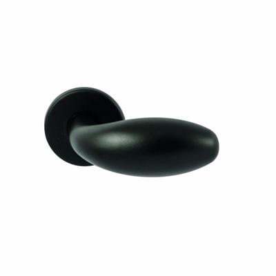 Hardbrass Knopkruk Golf op rond rozet 4mm dun - zwart Hardbrass Knopkruk Golf op rond rozet 4mm dun - zwart