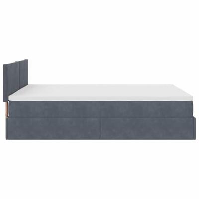 Ottoman bed met matras en LED's 140x200cm fluweel donkergrijs