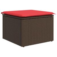 7-delige Loungeset met kussens poly rattan acacia bruin - thumbnail