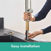 Hansgrohe Talis M54 ééngreeps keukenmengkraan 270 met uittrekbare uitloop, rvs look - thumbnail