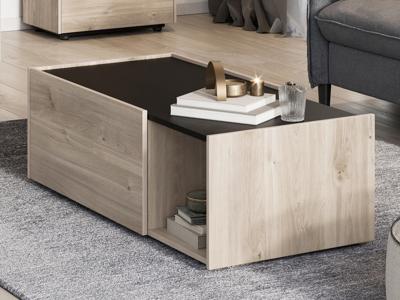 Rechthoekige salontafel CADOLZBURG castello eik/zwart Rechthoekige salontafel CADOLZBURG castello eik/zwart