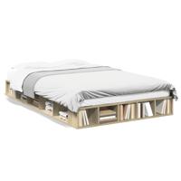 Bedframe bewerkt hout sonoma eikenkleurig 120x200 cm - thumbnail