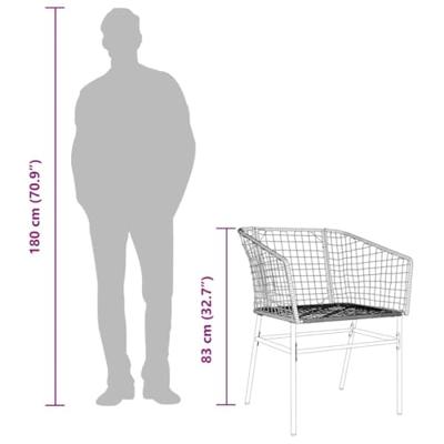 5-delige Tuinset poly rattan glas bruin
