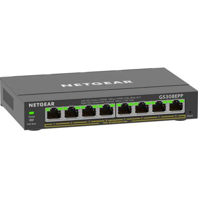 NETGEAR Gigabit Ethernet PoE+ Plus-switch met 8 poorten en hoog vermogen (GS308EPP)