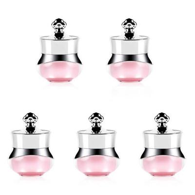 5 stuks acryl reizen containers met harde verzegelde deksels geschikt voor face hand Body Cream 5ml (roze)