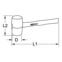 KS Tools 140.1237 Rubberen hamer, 500 g. - thumbnail