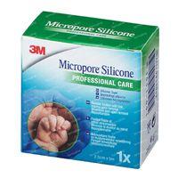 3M Micropore silicone hechtpleister 2.5cm x 5m 1 Stuks - thumbnail