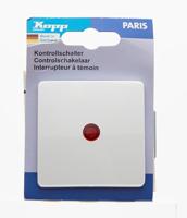KOPP - Controleschakelaar - Paris HK05 - Inbouw - 1-voudig Enkel Schakelaar - Arctic Glans Wit - thumbnail