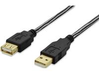 ednet USB 2.0 Verlengkabel [1x USB-A 2.0 stekker - 1x USB 2.0 bus A] 1.80 m Zwart Vergulde steekcontacten - thumbnail