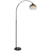 Globo Zwarte booglampNewcastle bol smoke glas - 58227BS - thumbnail