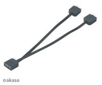 Akasa Addressable RGB LED Splitter Cable | 1-to-2 aRGB LED Splitter | 3-Pin Connector | 1 Female to 2 Male | 12cm | AK-CBLD08-12BK - thumbnail