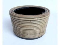 Drypot rotan streep d24h14cm Van der Leeden - Van der leeden - thumbnail