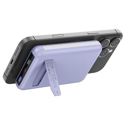 MOJOGEAR NovaMag All-in-1 Powerbank 10.000 mAh - Draadloos Qi2 & ingebouwde kabels - Paars