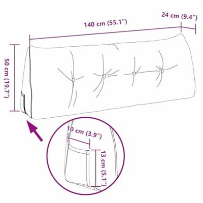 VidaXL Rugkussen wijnrood 140 x 24 x 50 cm stof