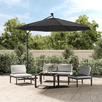 VidaXL Zweefparasol met led-verlichting stalen paal 300 cm antraciet - thumbnail