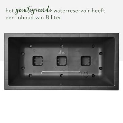 Elho Vivo Next Long 60 Bloembak - Zwart - L 59 x B 30 x H 29 cm - binnen/buiten - 100% gerecycled